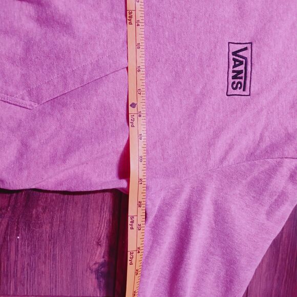 Women’s Pink Vans Cropped Hoodie Sweatshirt “Off The Wall” Large - Picture 3 of 4